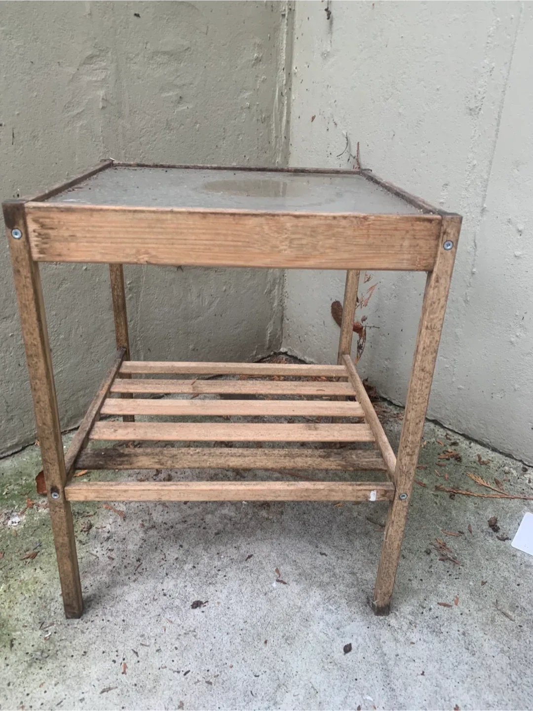 Wood and Glass Side Table