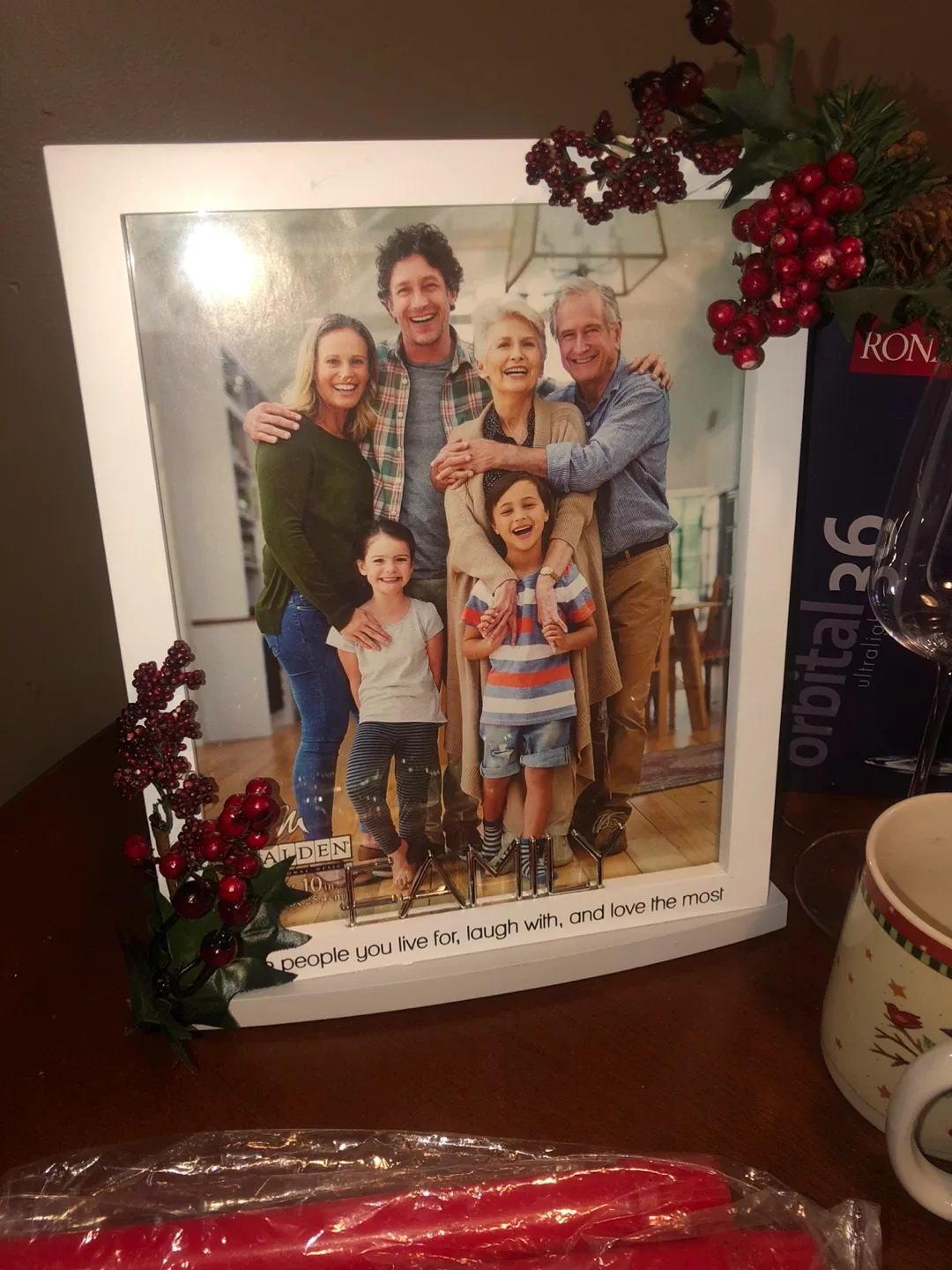 Christmas LOT: Picture Frames, Mugs, Wine Glasses, Candles etc image indicator(2)