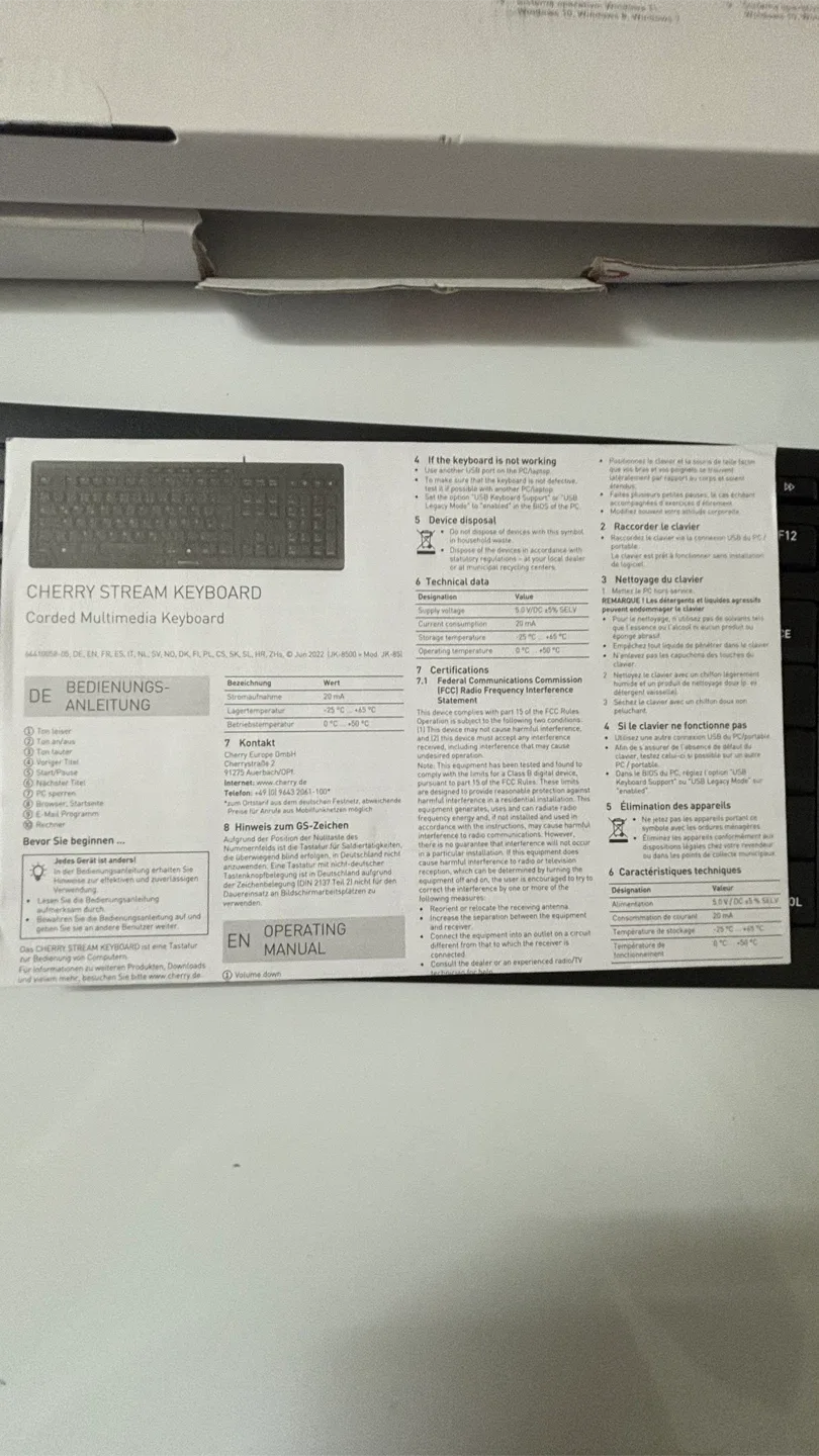 Cherry Stream Corded Keyboard - Black image indicator(6)