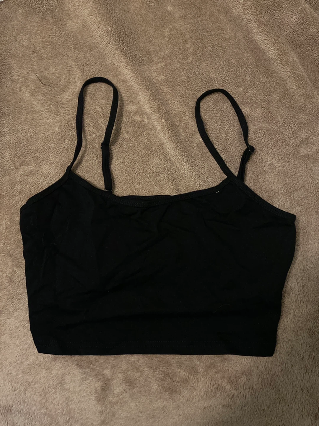 Black baby tee style tank top - Size L