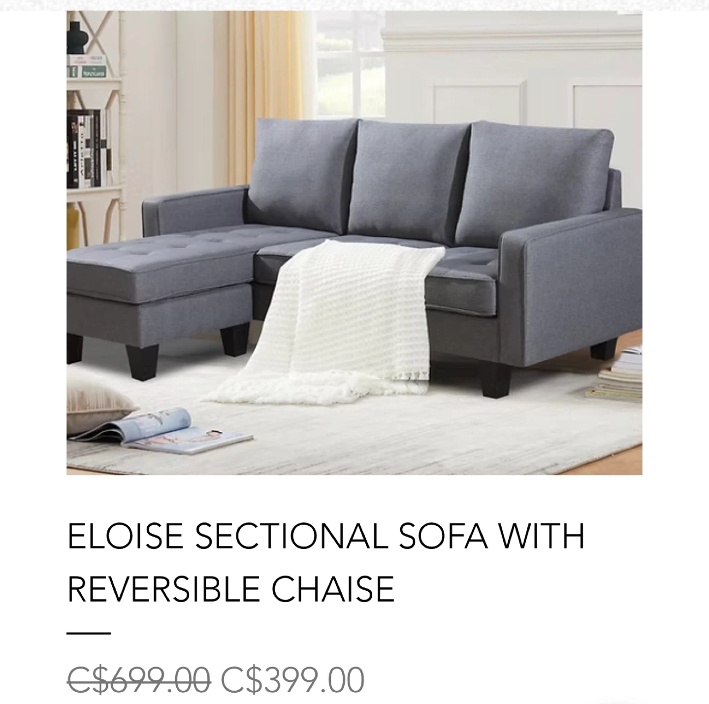 Grey Sectional Sofa - photo 5