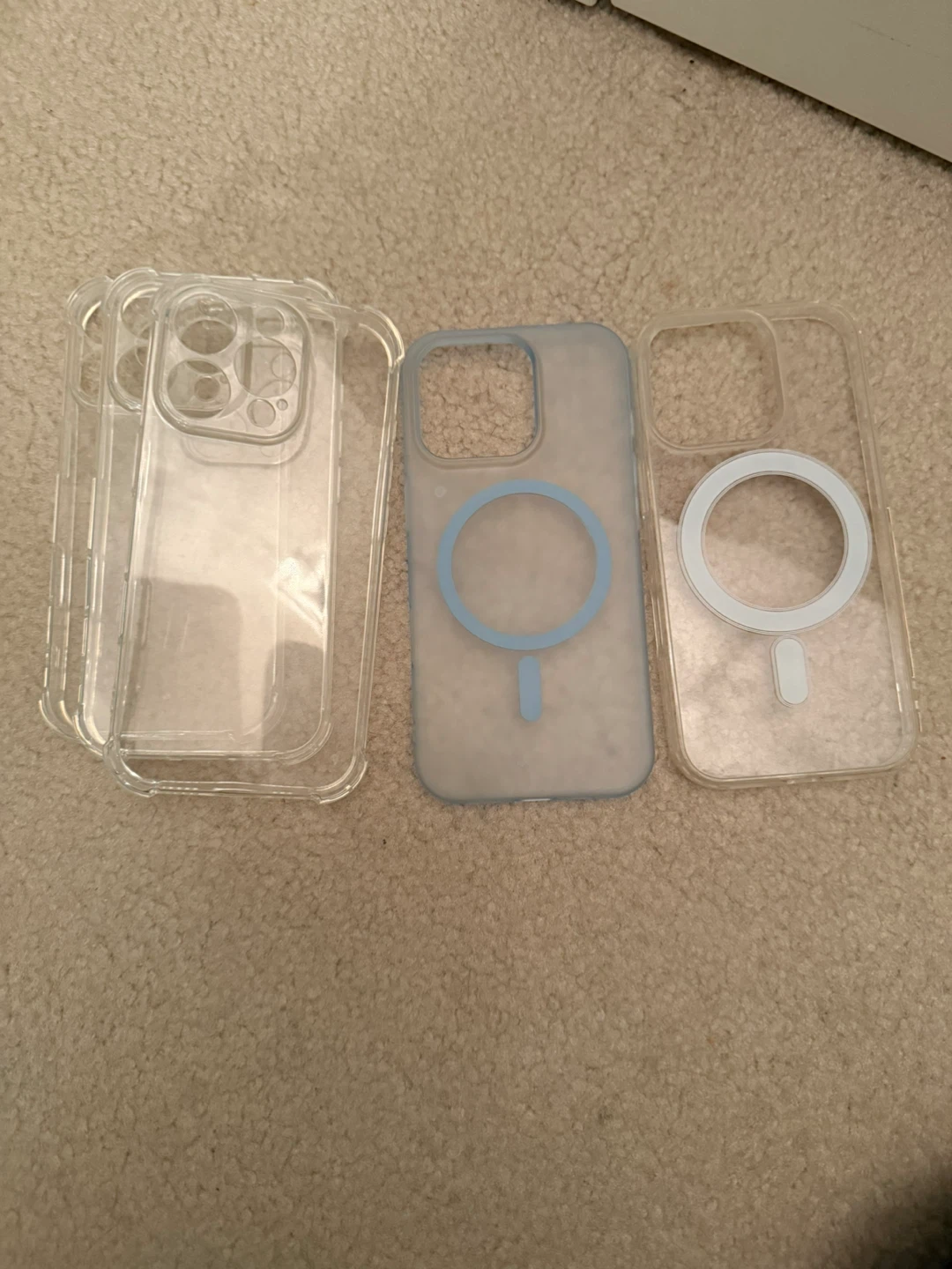 iPhone 16 Pro Cases (5 items) - Clear & Blue