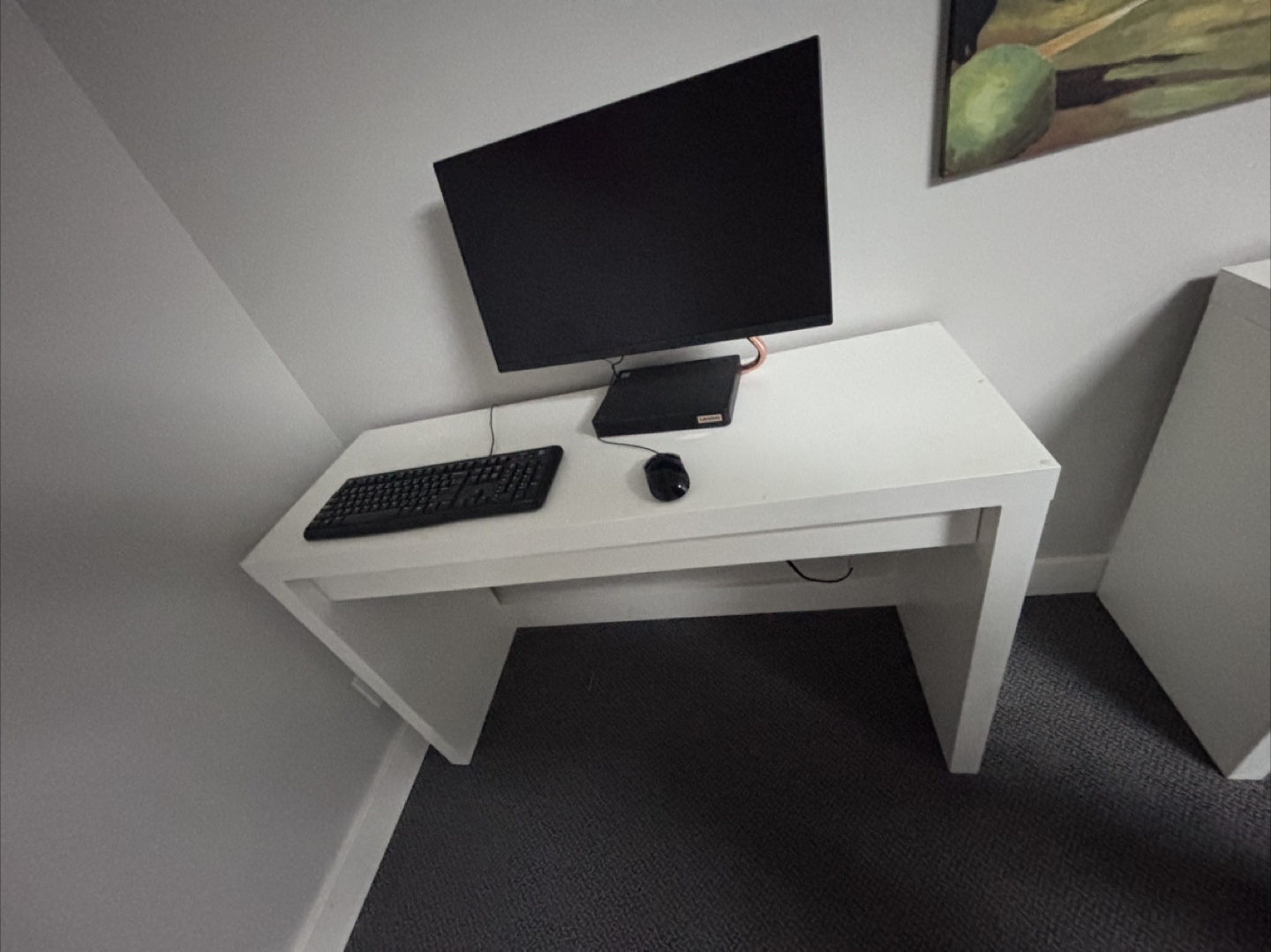 White Desk with Drawer - 47 inches wide - photo 2