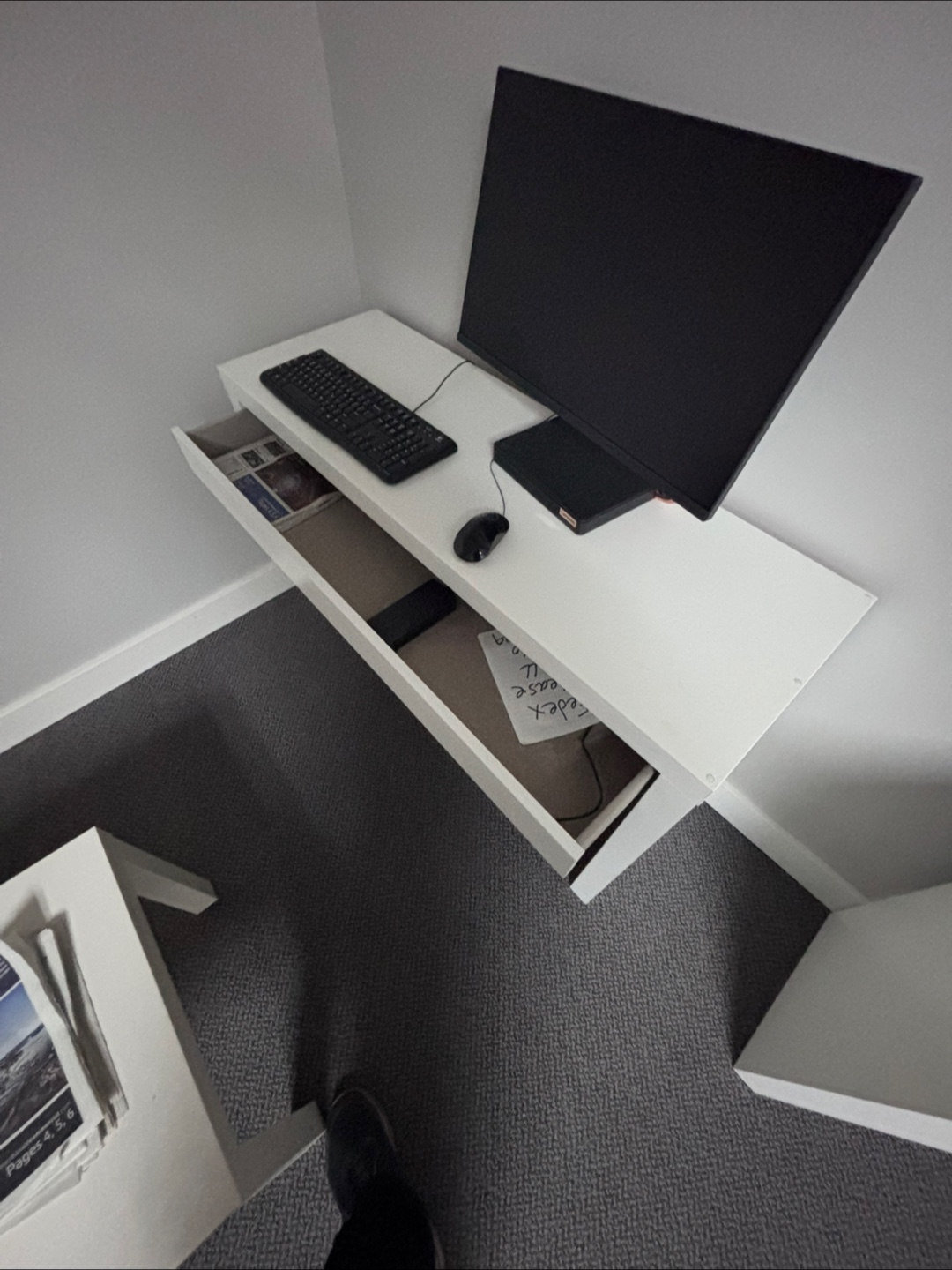 White Desk with Drawer - 47 inches wide - photo 3