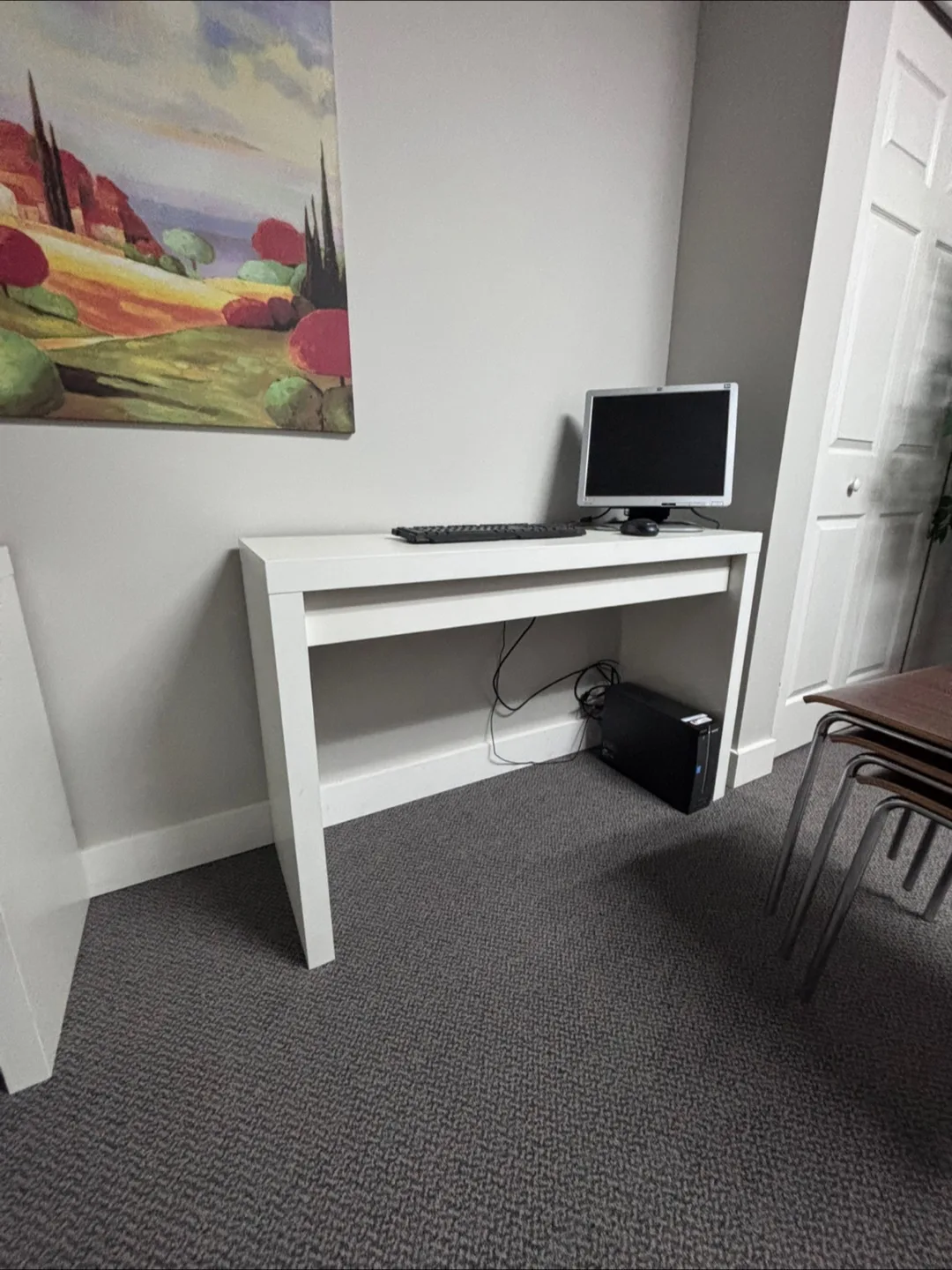 White Desk with Drawer - 47 inches wide