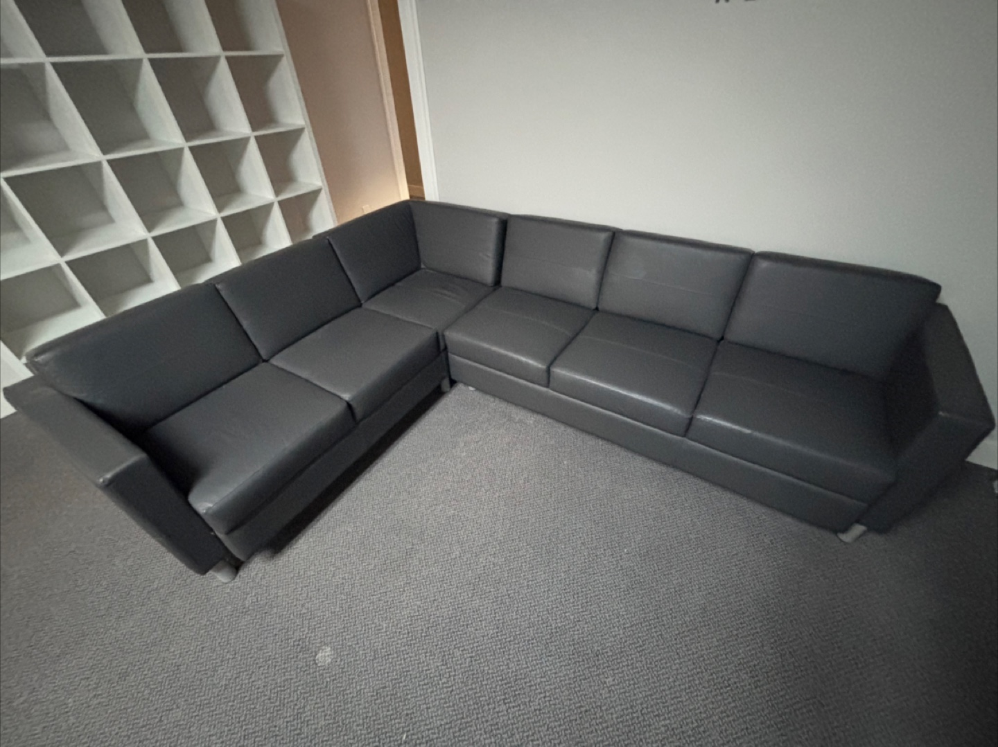 Grey Leather Sectional Sofa