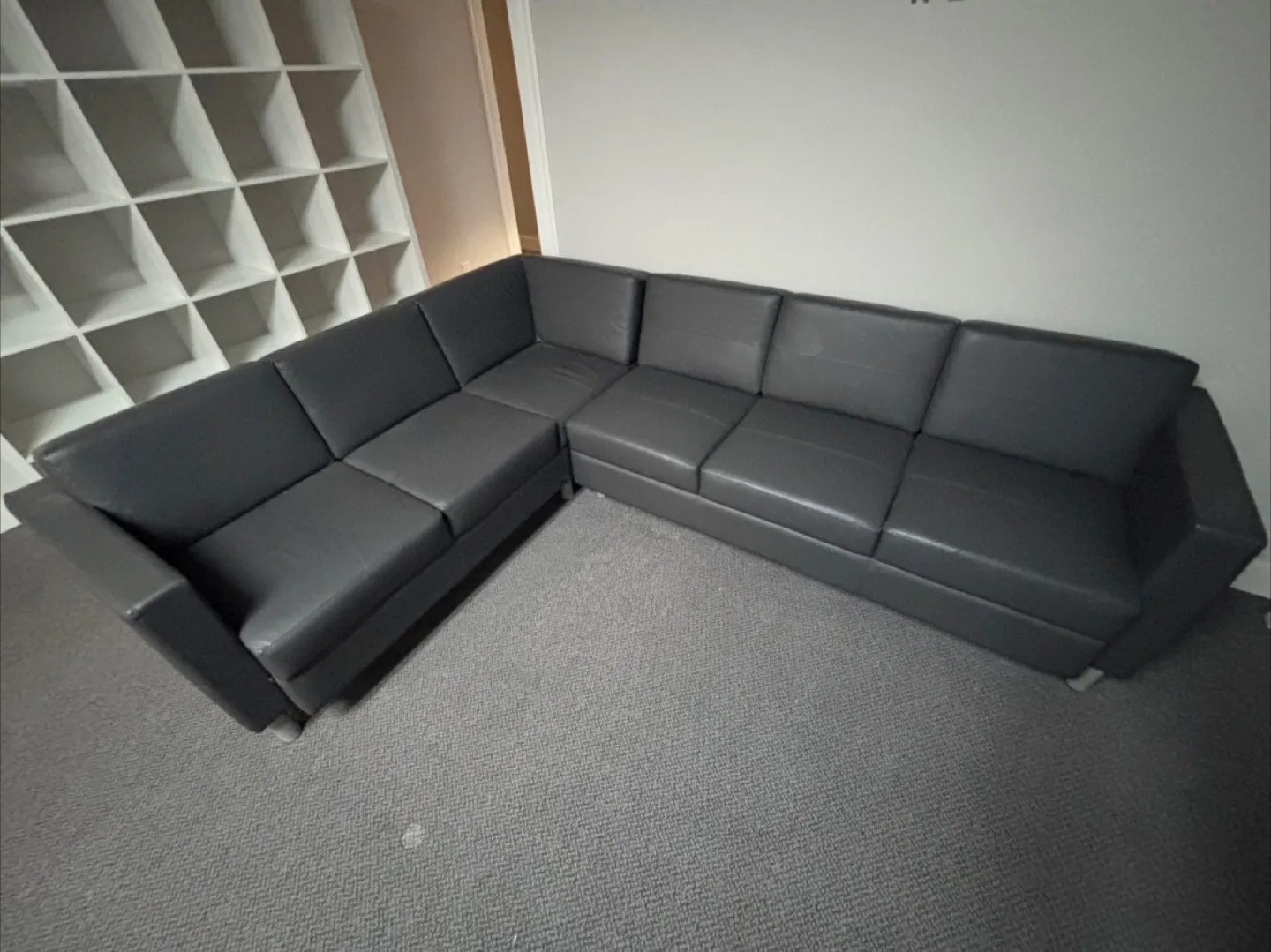 Grey Leather Sectional Sofa