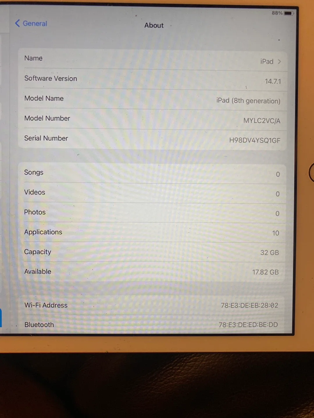 Apple iPad 8th Generation 32GB Gold