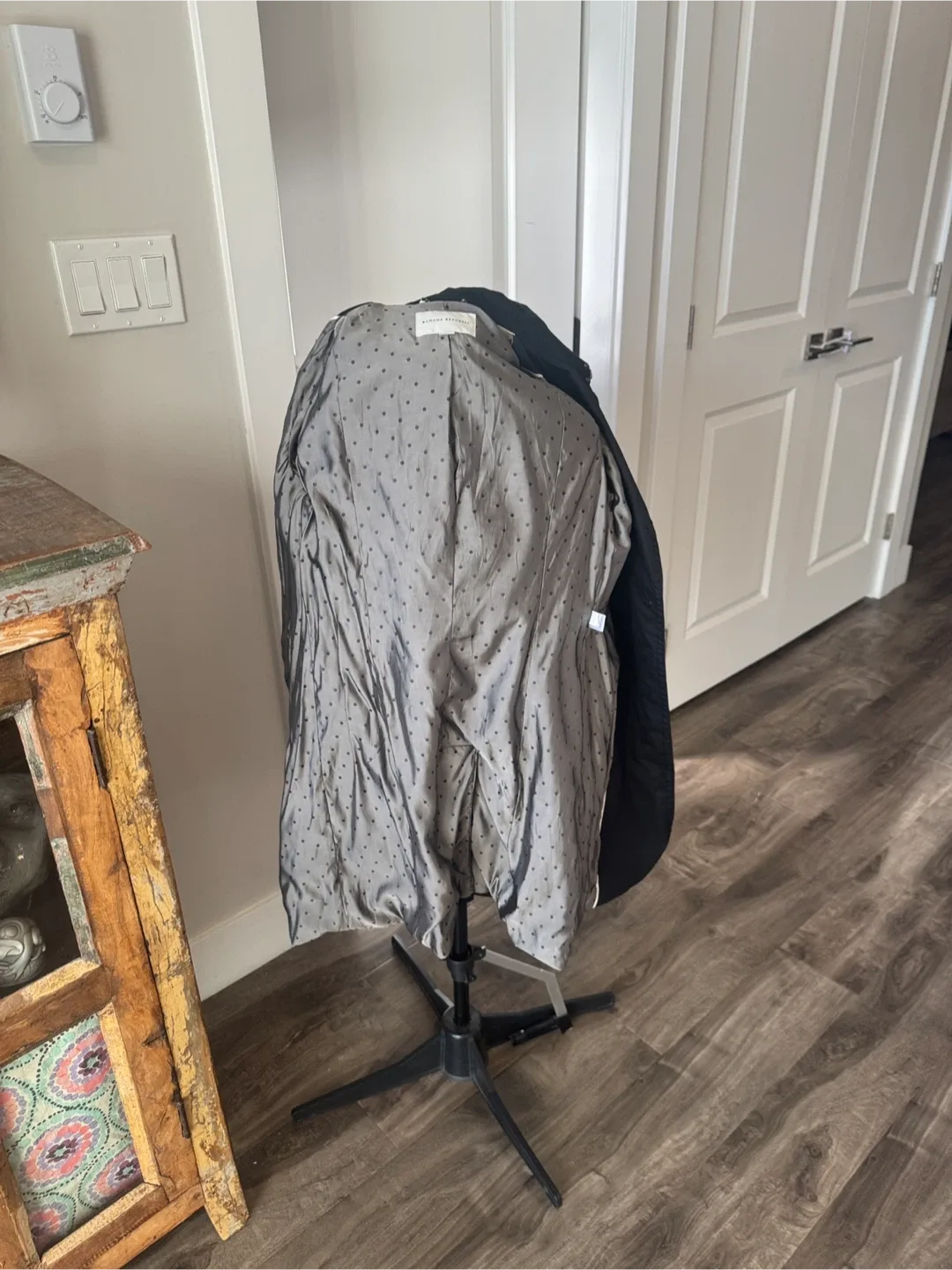 Banana republic black trench coat sz xs image indicator(3)