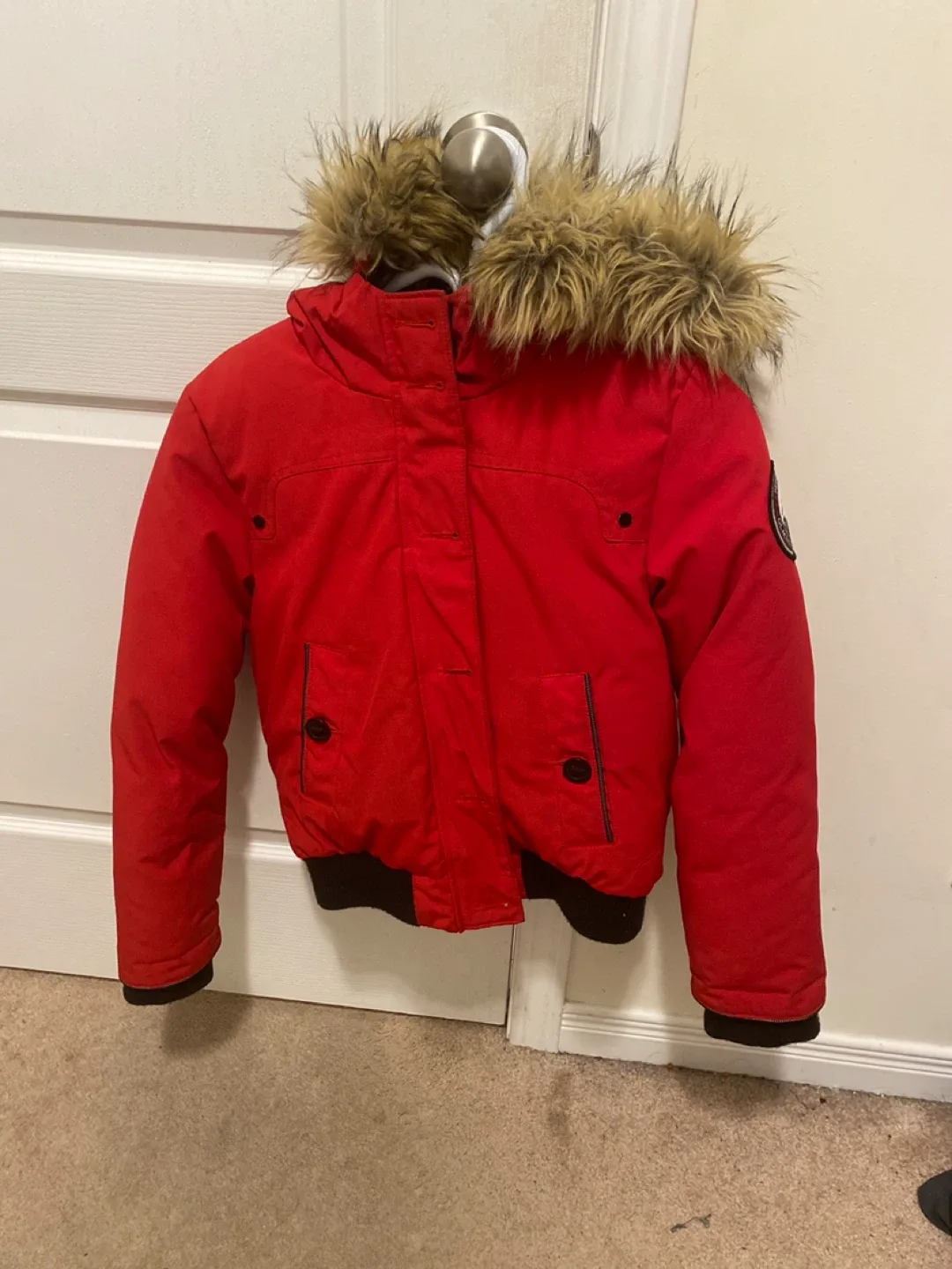Mia Melon Red Bomber Jacket