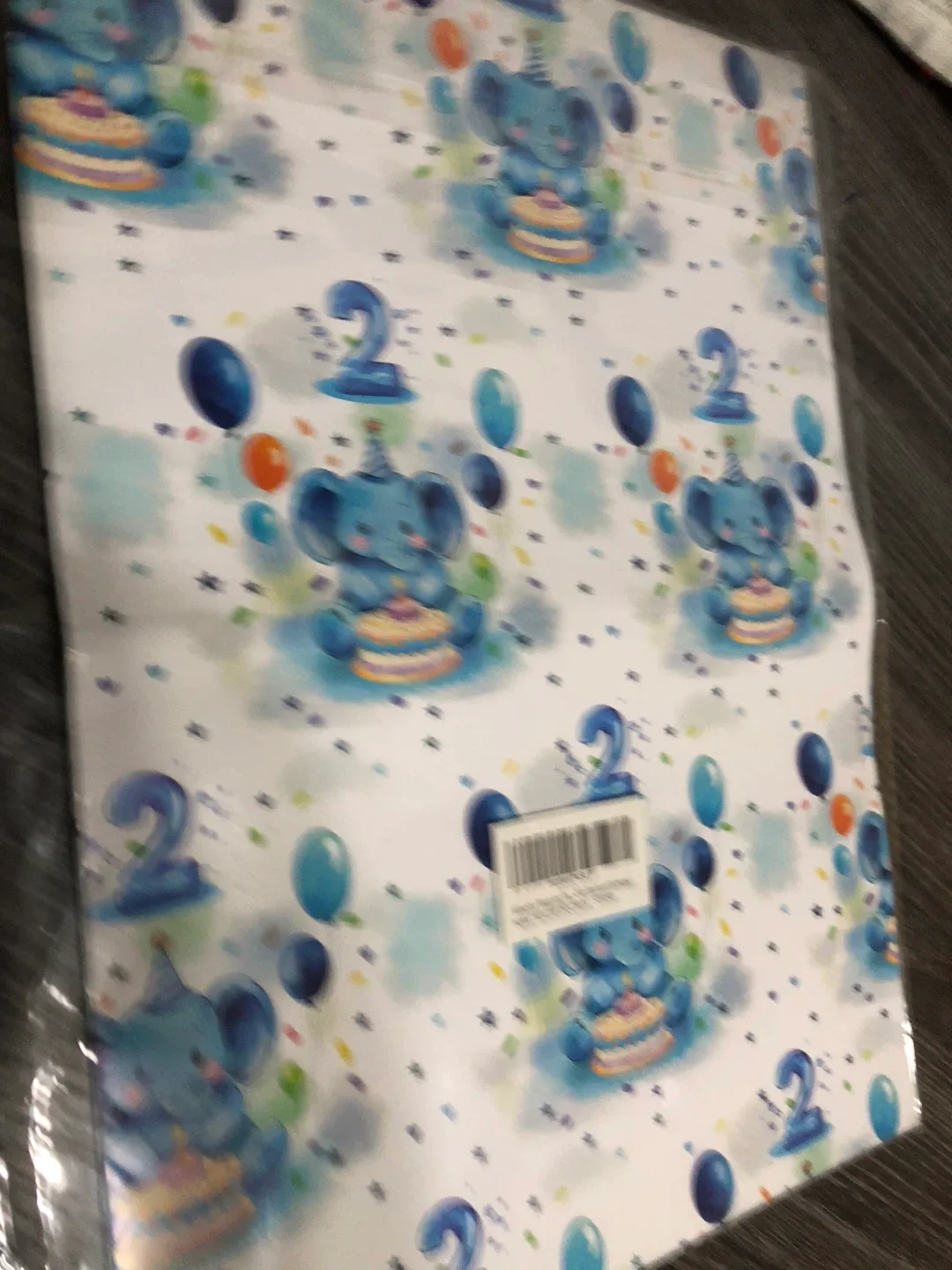 New Silver Elephant Birthday Wrapping Paper image indicator(2)