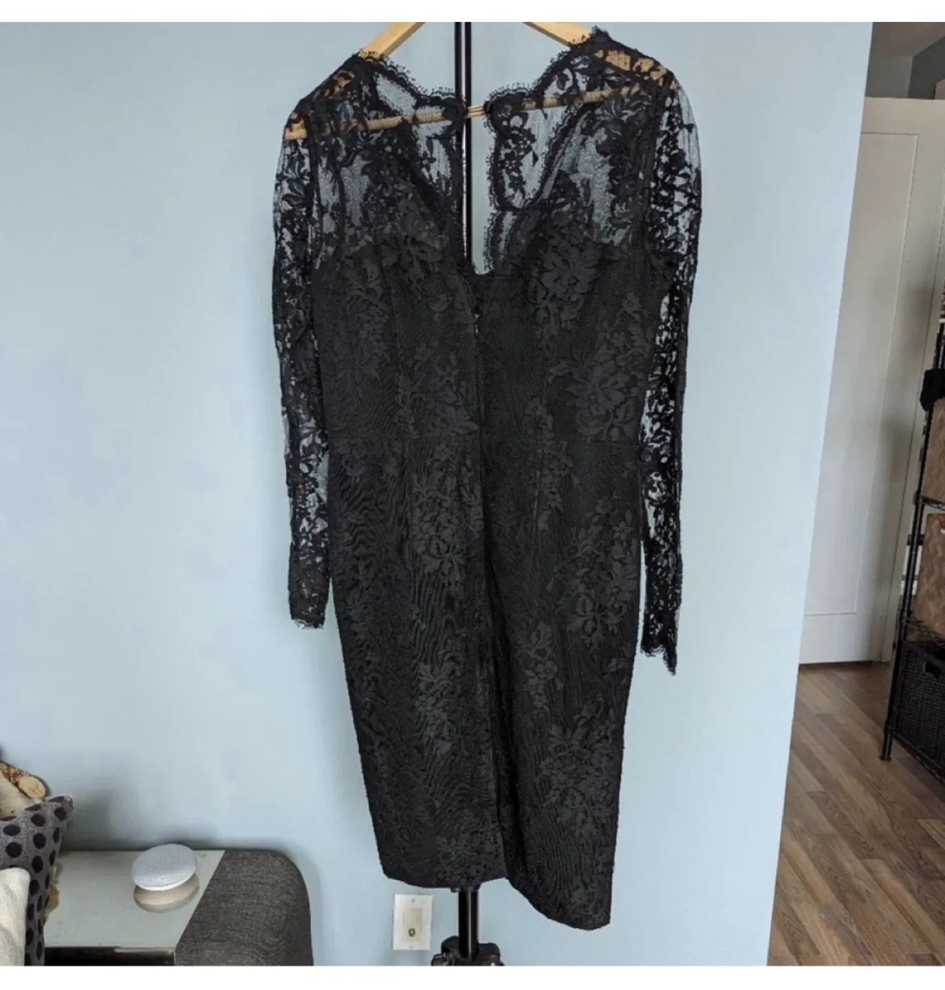Black Zuhair Murad Lace Overlay Cocktail Dress image indicator(2)
