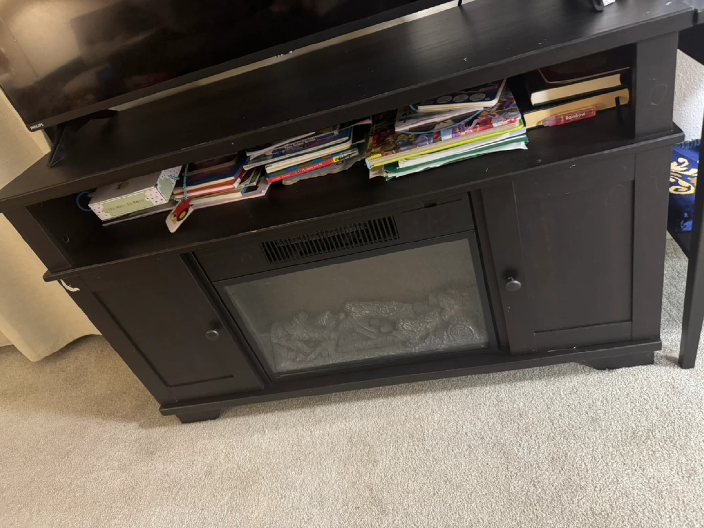 Black Fireplace TV Stand - photo 2