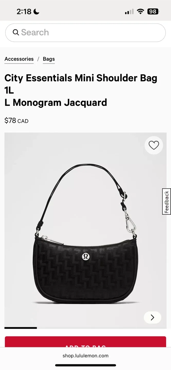 Lululemon City Essentials Mini Shoulder Bag image indicator(4)