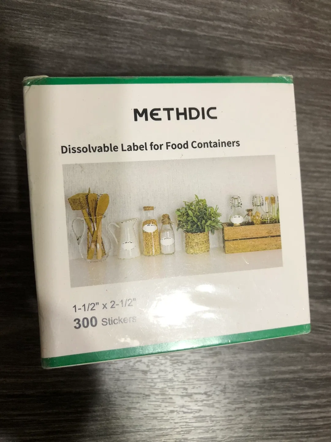 New METHDIC Dissolvable Food Container Labels - 300 Stickers