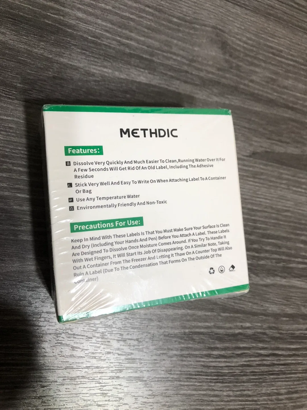 New METHDIC Dissolvable Food Container Labels - 300 Stickers image indicator(4)