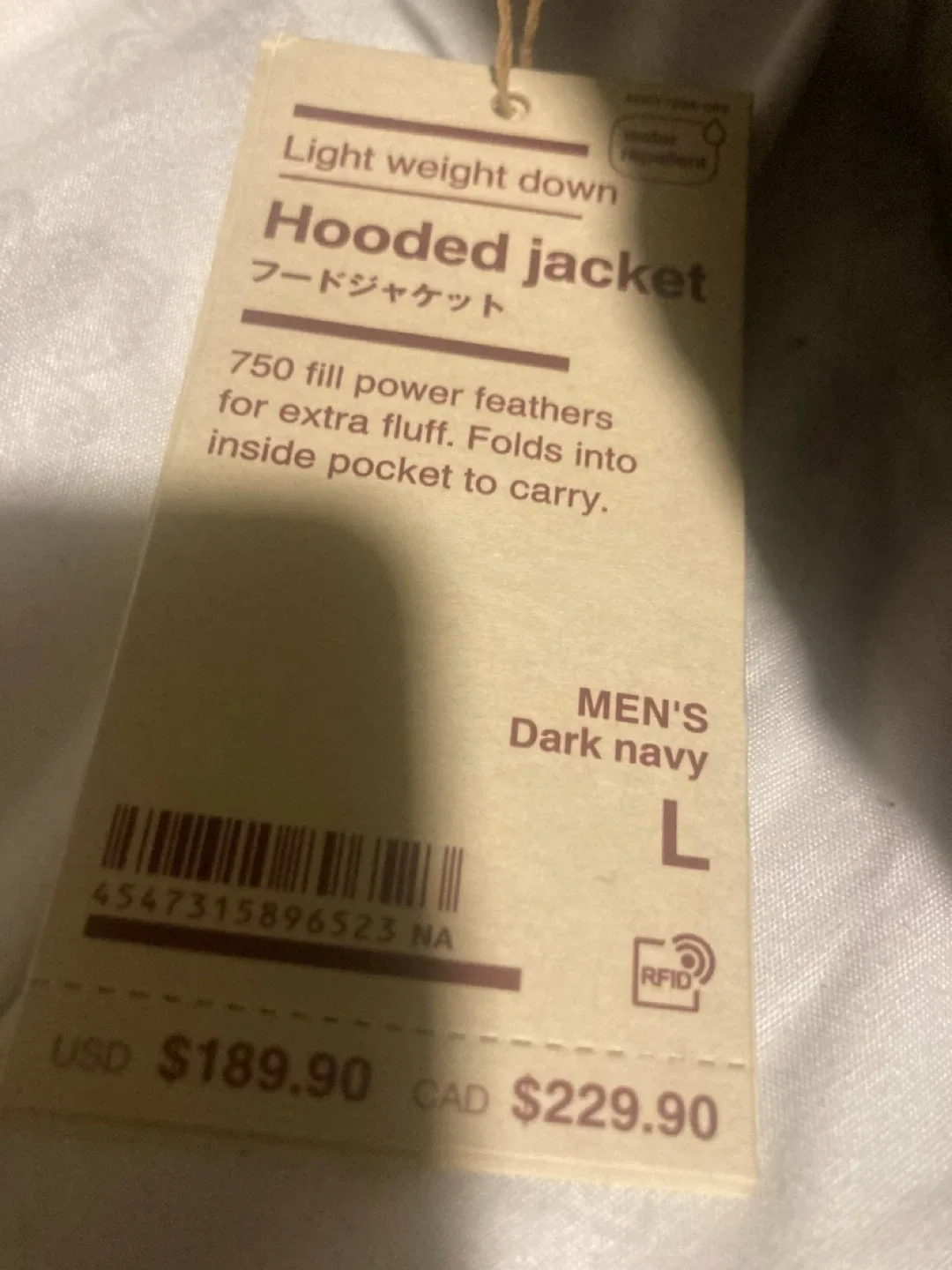 MUJI Hooded Down Jacket - Dark Navy - L image indicator(2)