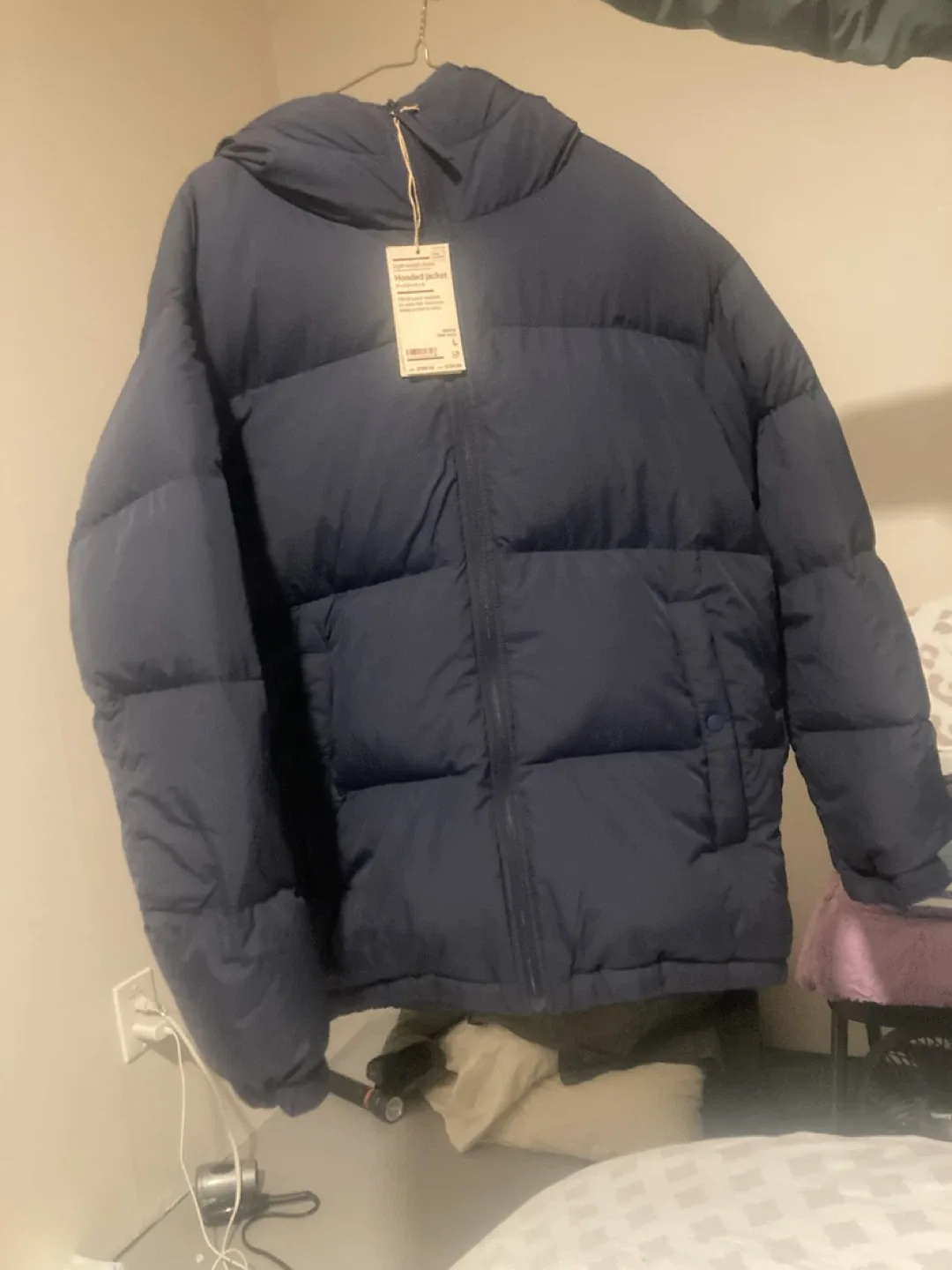 MUJI Hooded Down Jacket - Dark Navy - L