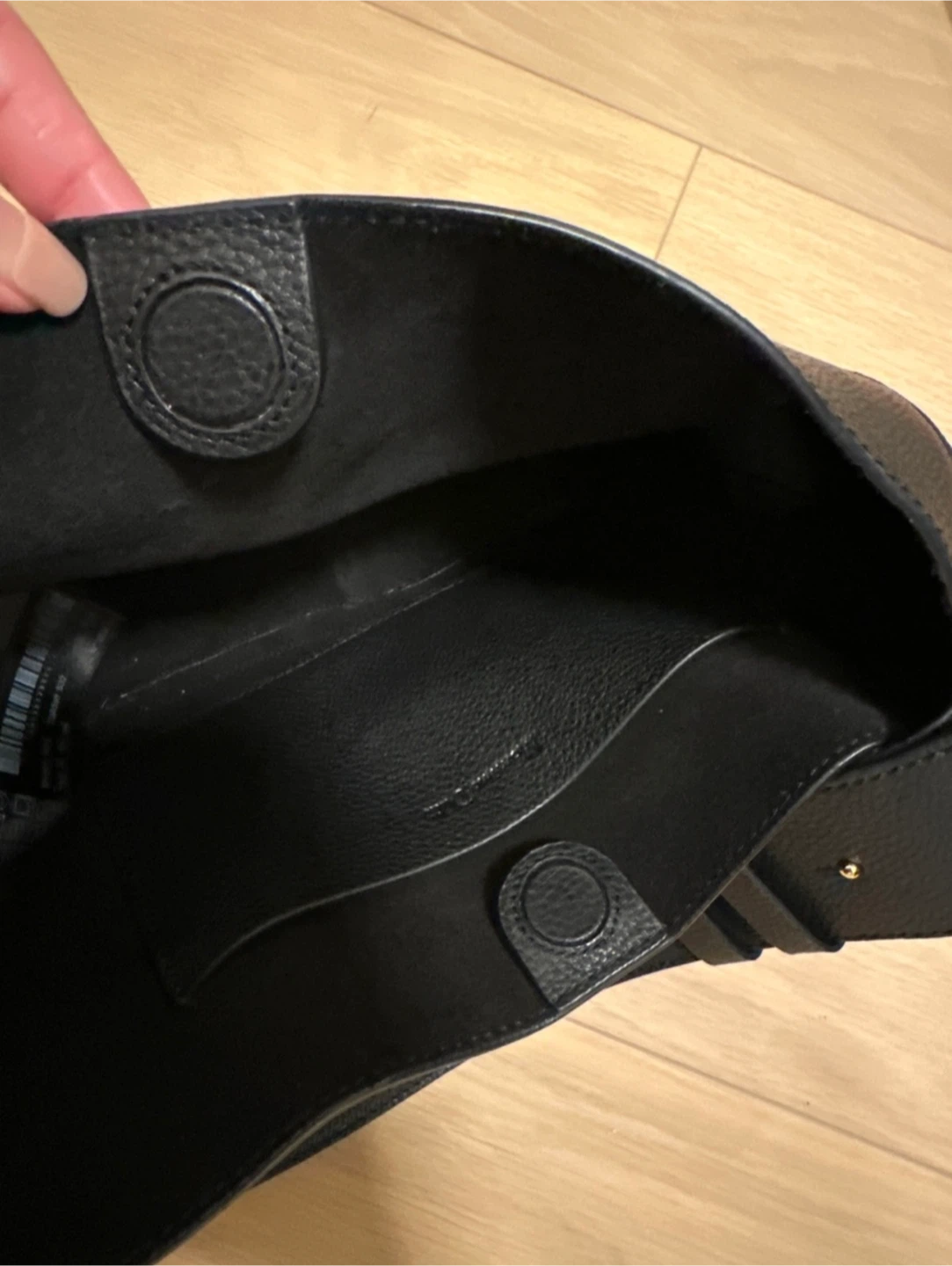 Massimo Dutti Black Leather Shoulder Bag - Black - photo 4