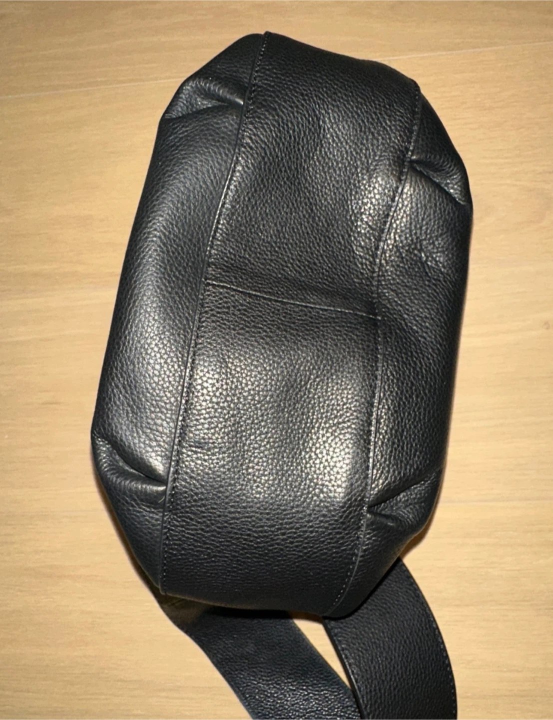 Massimo Dutti Black Leather Shoulder Bag - Black - photo 5