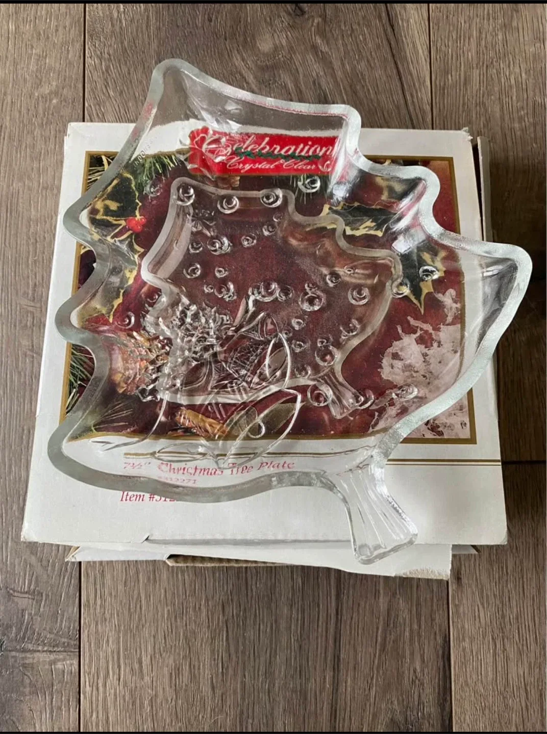 Celebrations Crystal Clear 7.5" Christmas Tree Plate