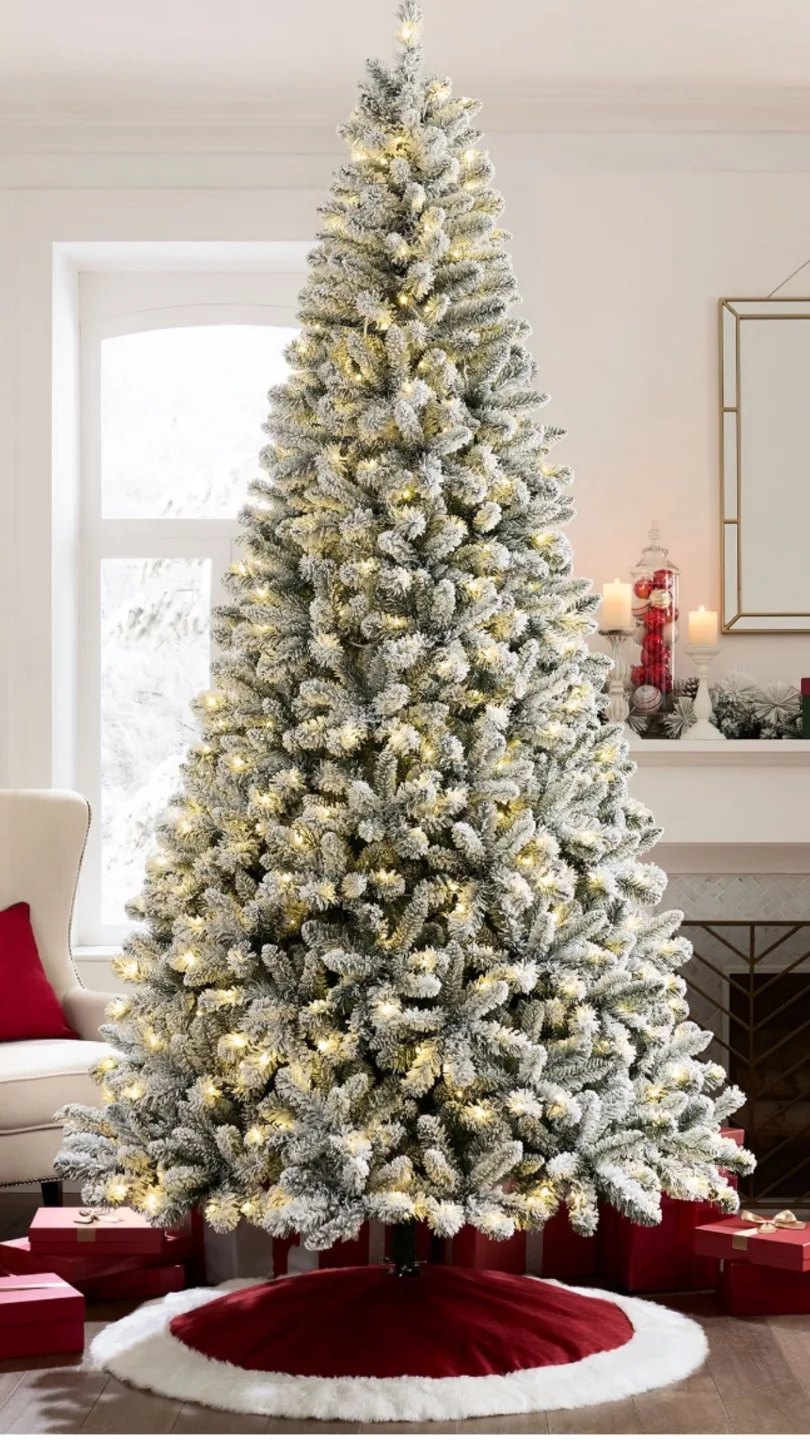 Pre-Lit Flocked Artificial Christmas Tree