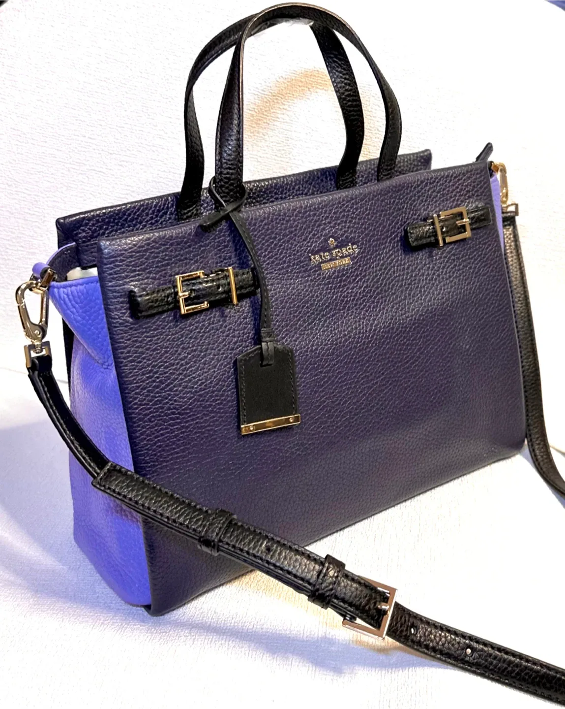 Kate Spade Navy/Purple Leather Satchel