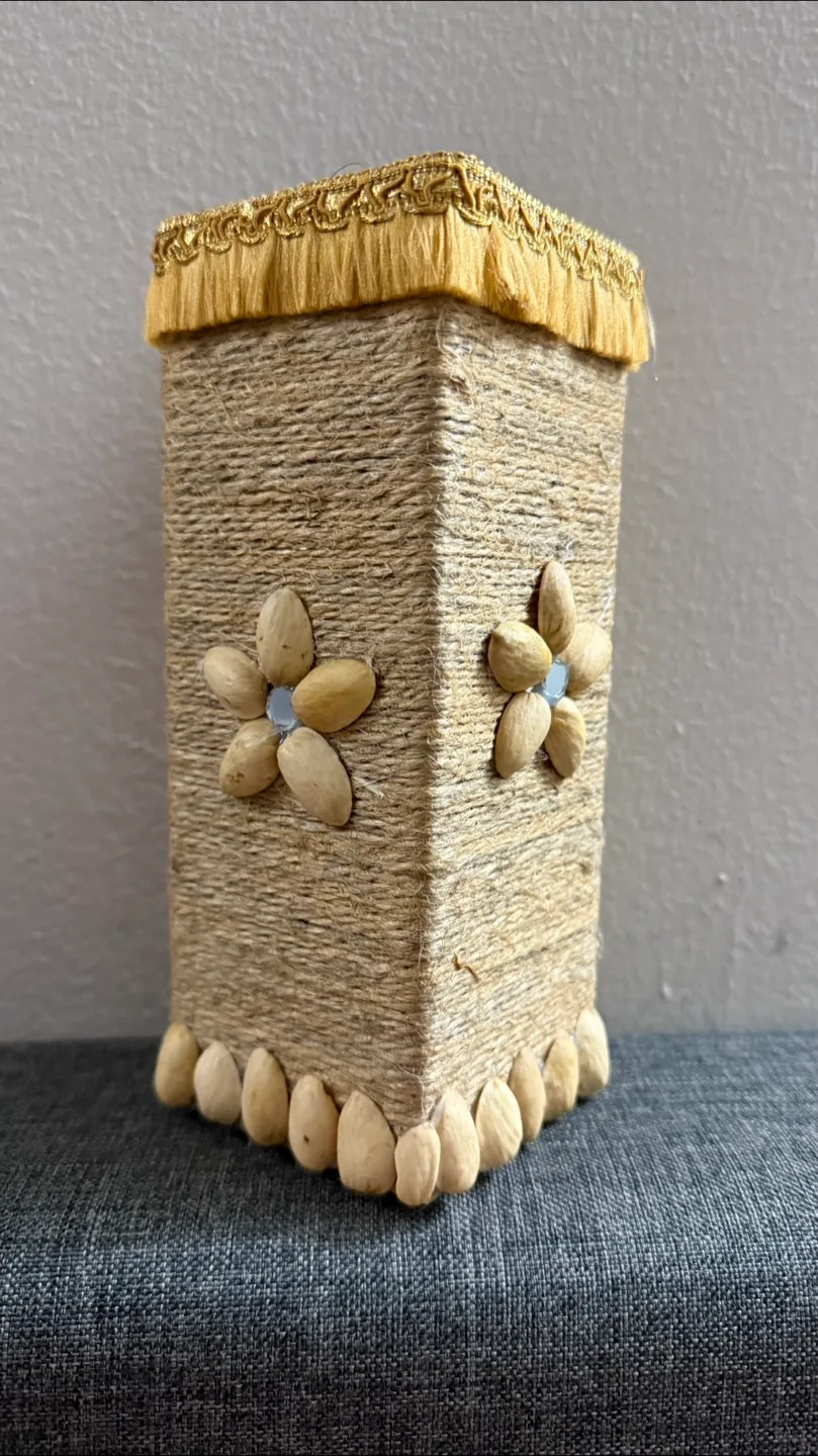 Handmade Twine Covered Vase