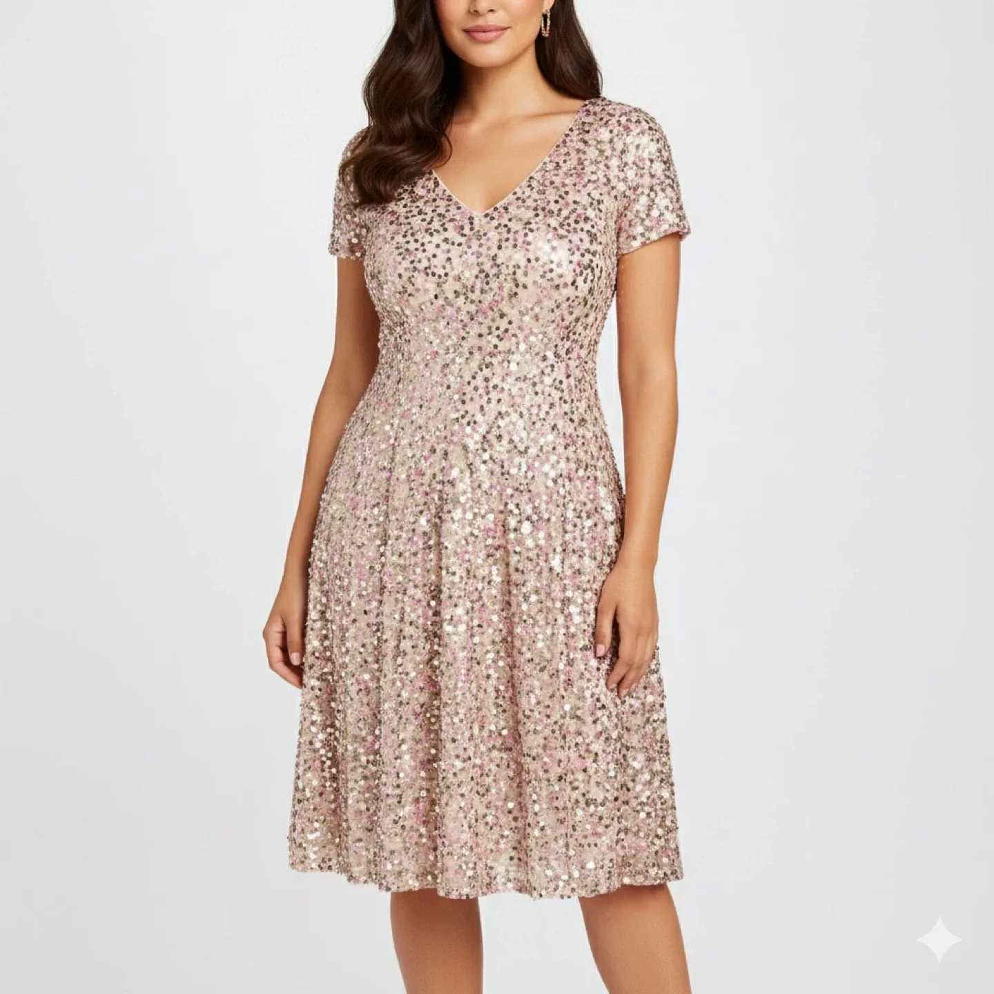 Pink Sequin Fit & Flare Dress (size 11/12)