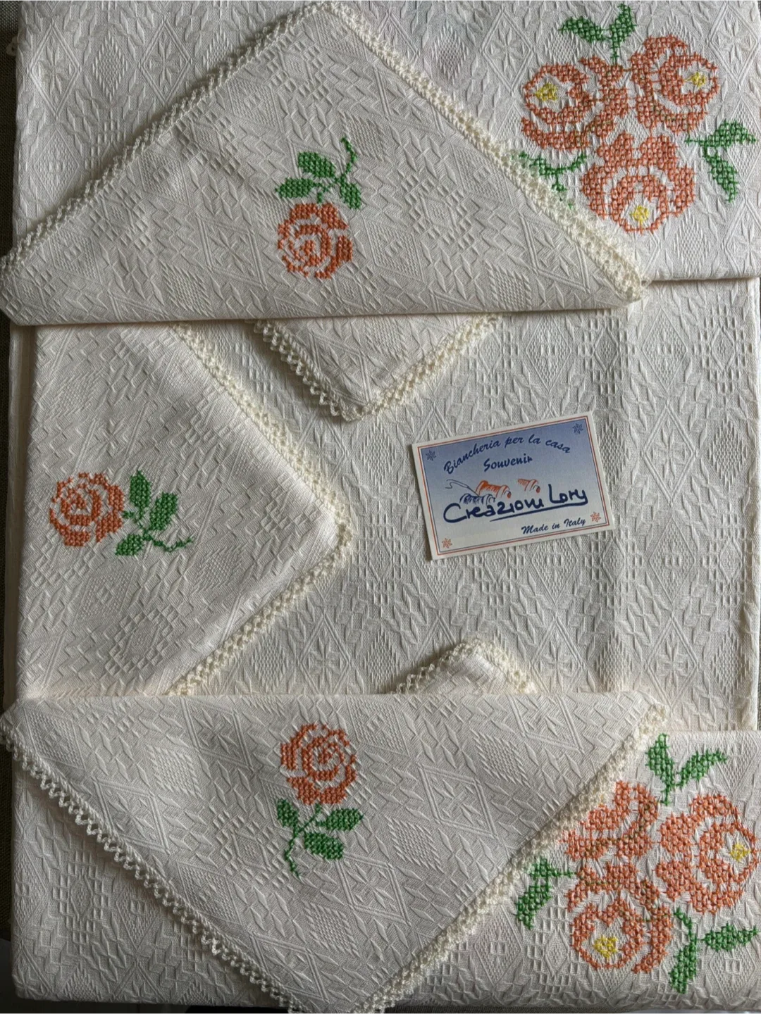New-Tablecloth Set with 12 Napkins- Made in Italy