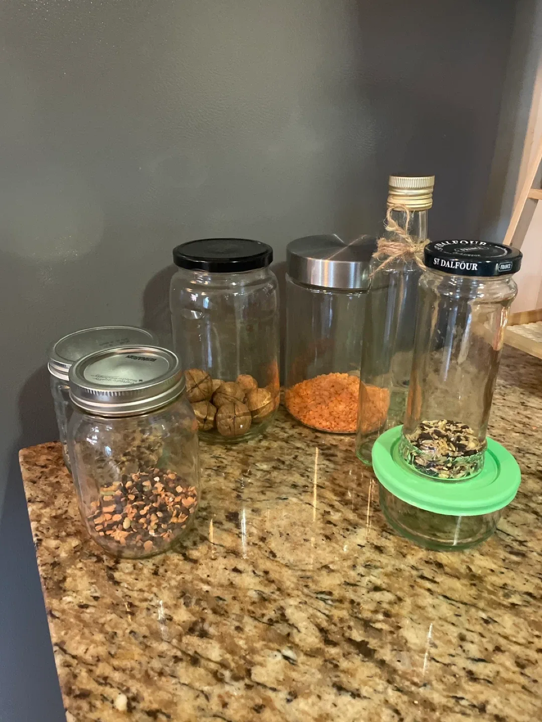 Assorted Glass Jars for Kitchen Storage