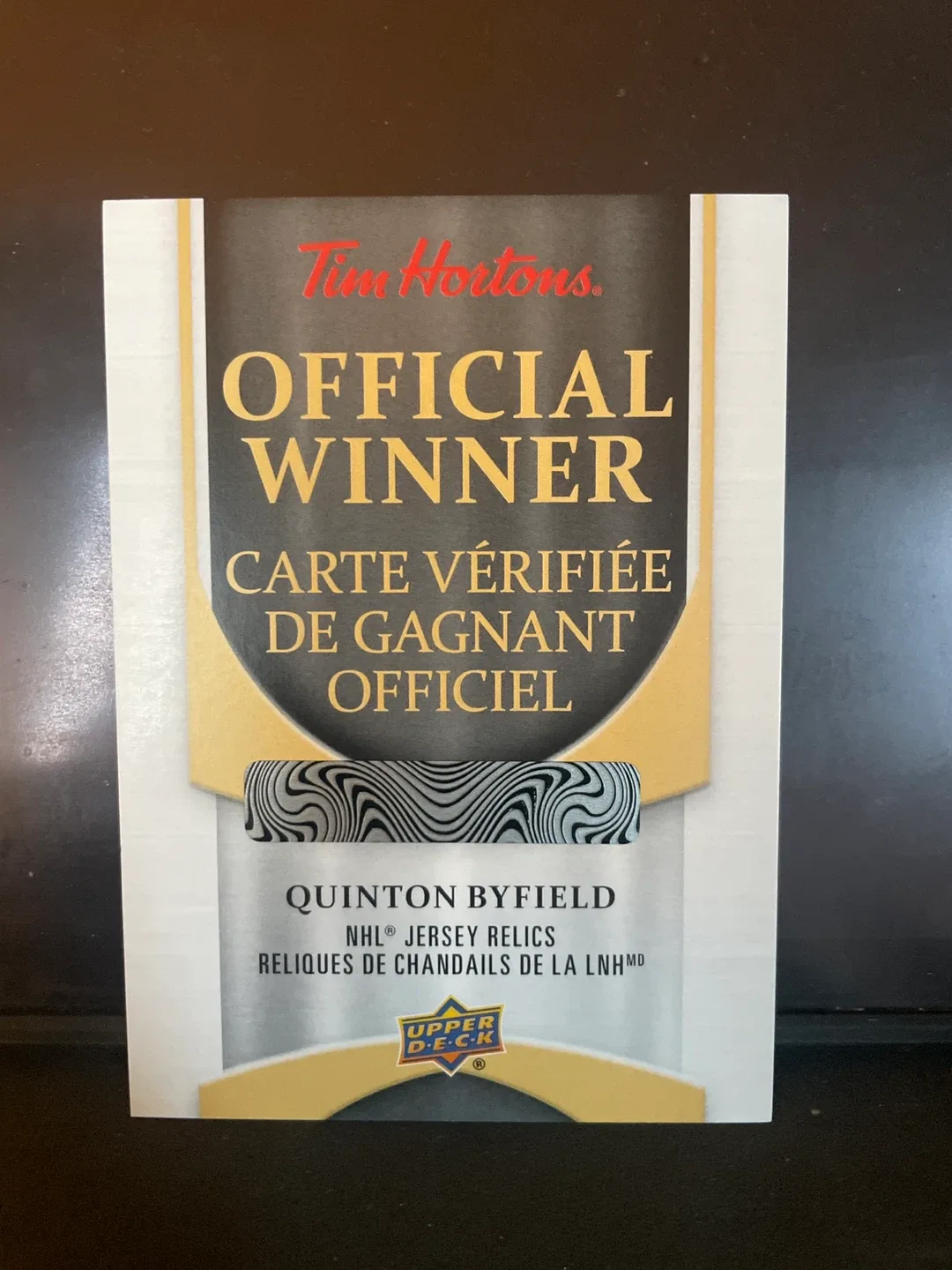 Tim Hortons NHL Winner Card