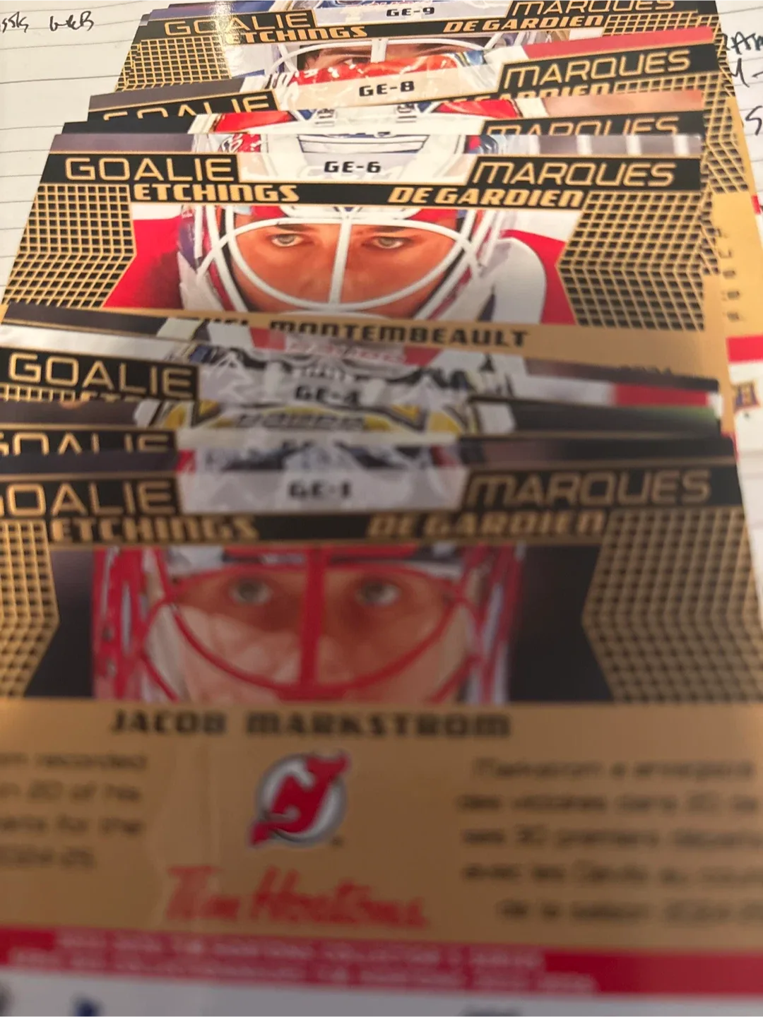 Tim Hortons Upper Deck Goalie Etchings Hockey Cards image indicator(2)