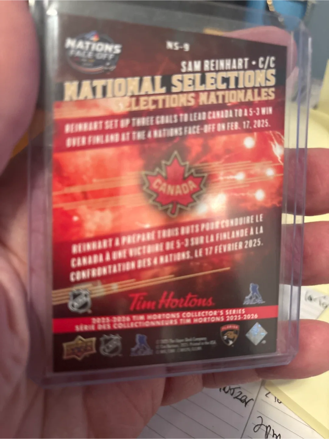 Tim Hortons Sam Reinhart Hockey Card image indicator(3)