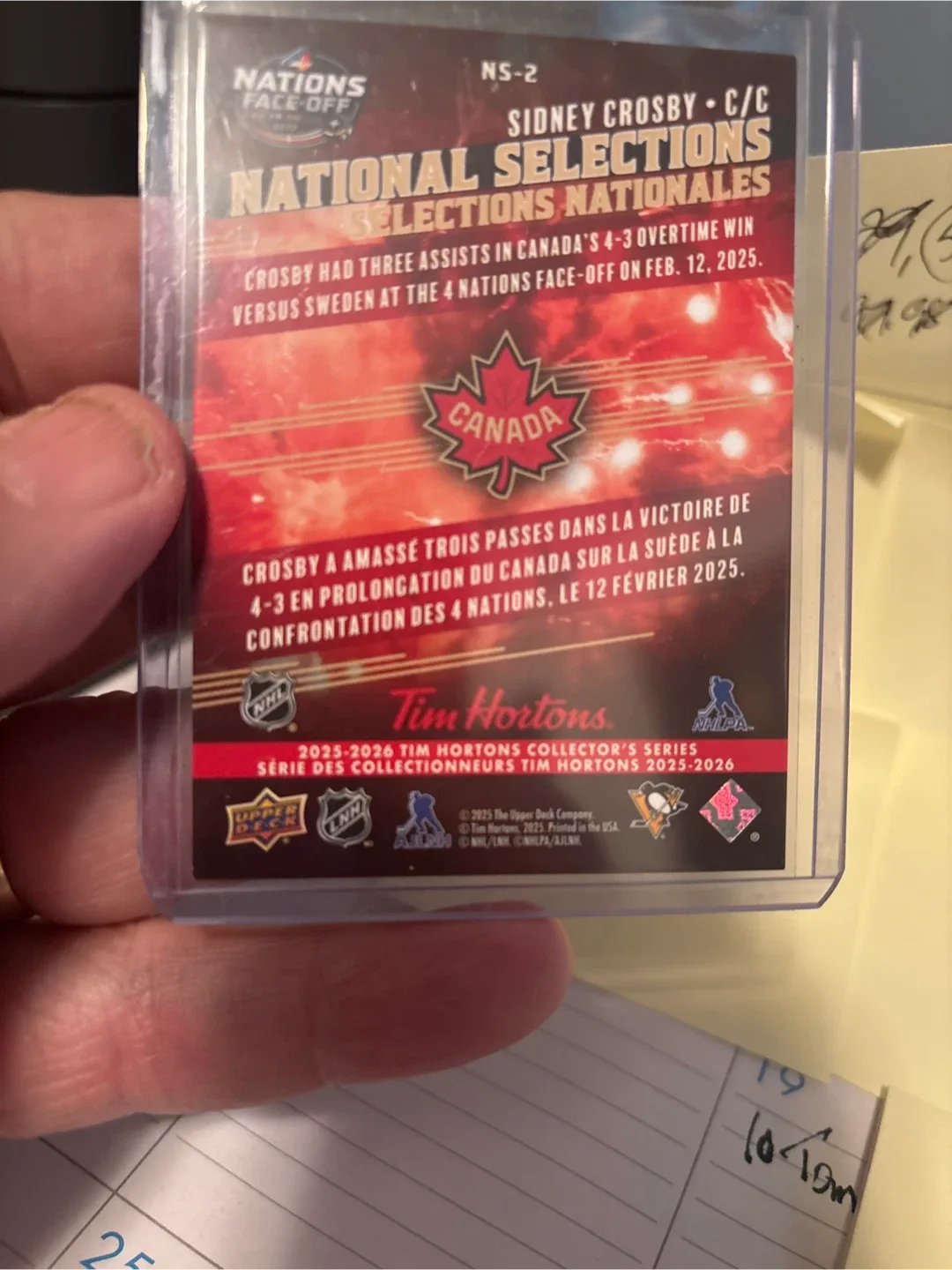 Sidney Crosby Tim Hortons Hockey Card 2023-2026 image indicator(2)