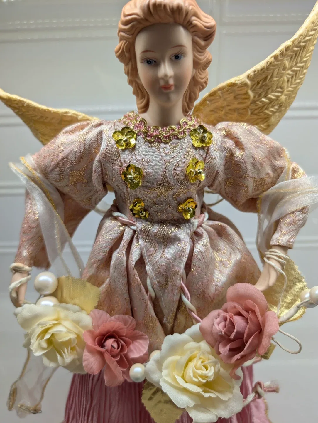 Angel pink Figurine Christmas tree topper image indicator(2)