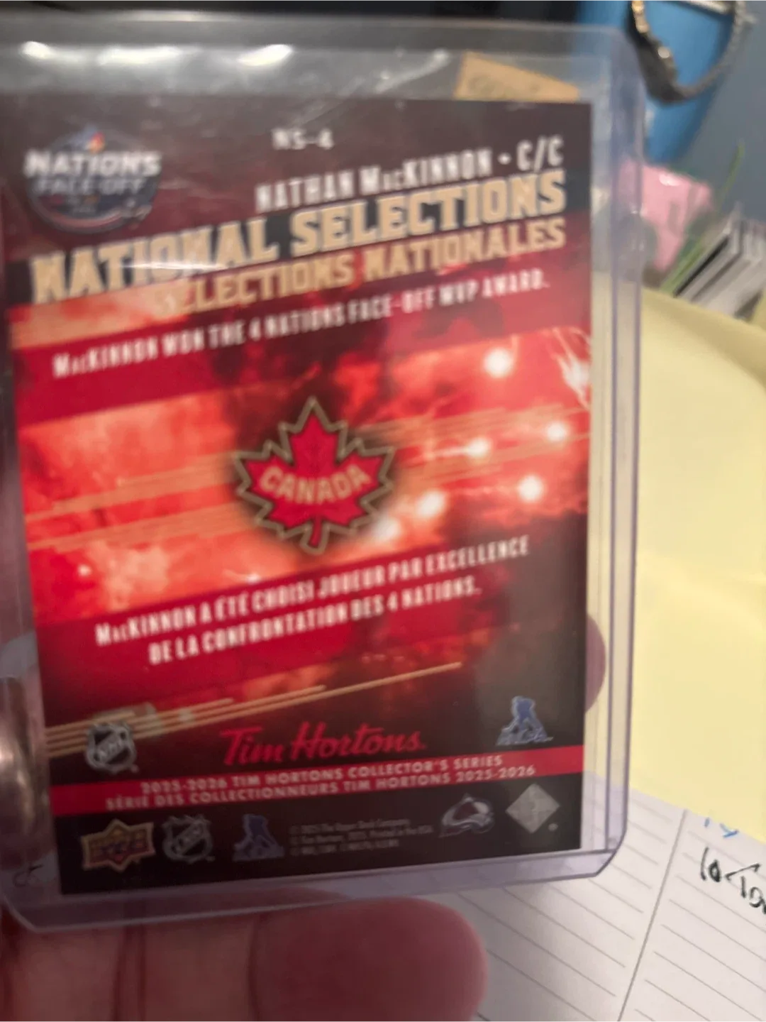 Tim Hortons Nathan MacKinnon Hockey Card image indicator(3)