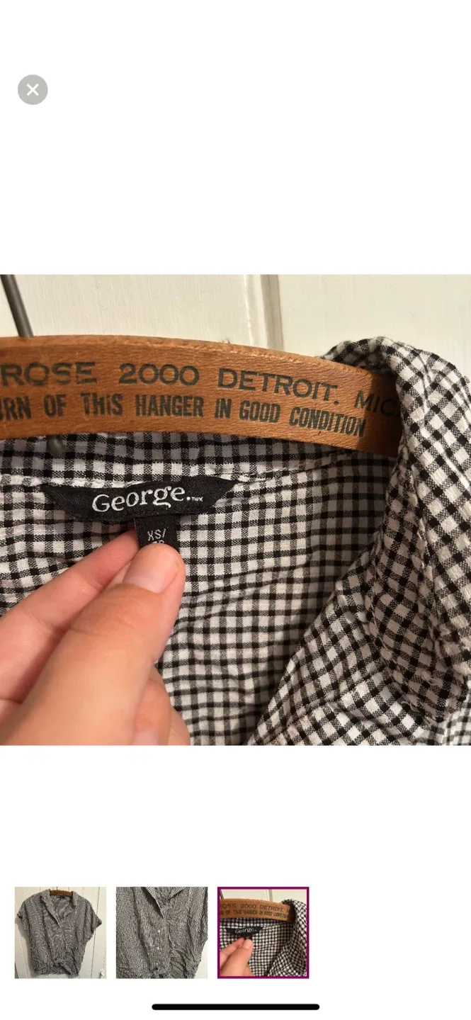 George XS Black & White Gingham Top image indicator(3)