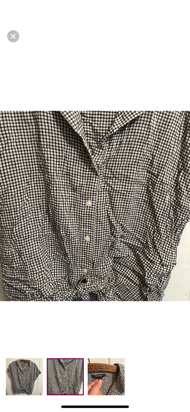 George XS Black & White Gingham Top - photo 2