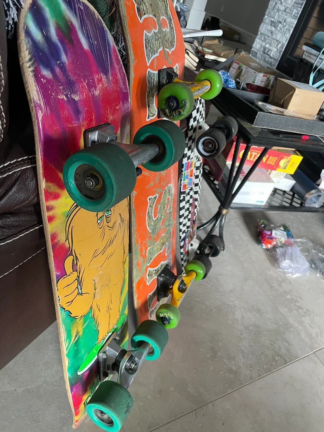 Three Used Skateboards