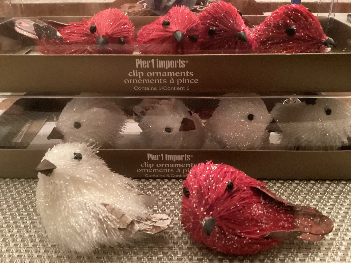 Pier one clip on Christmas ornament- Birds