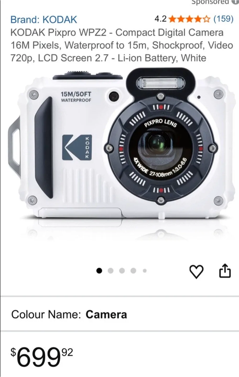 Kodak Pixpro WPZ2 Waterproof Digital Camera image indicator(2)