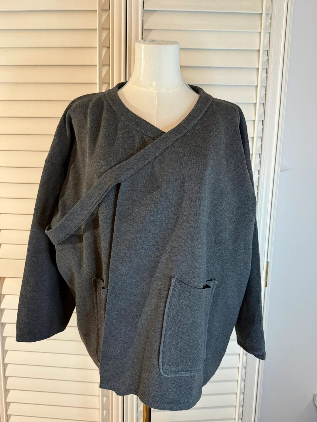 Grey Wrap Cardigan