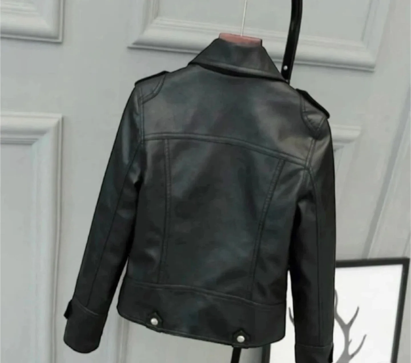 NO.AN Black Leather Biker Jacket - Size M image indicator(2)