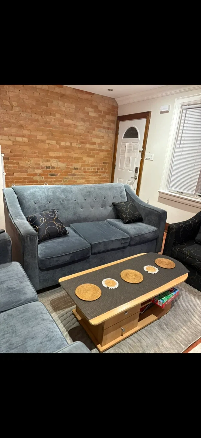 Grey Sofa Set - Couch, Loveseat, Chair