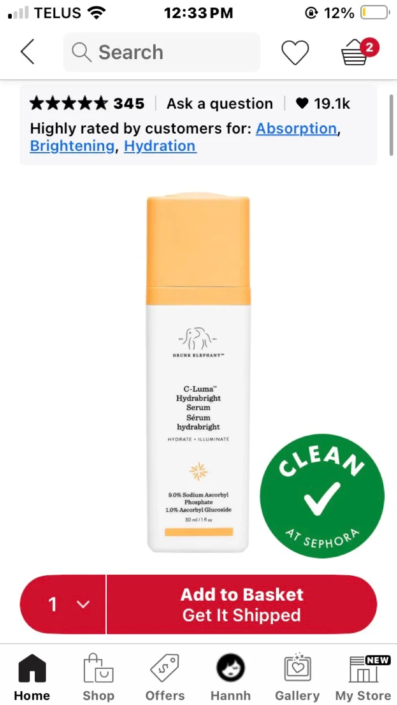 Drunk Elephant C-Luma Hydrabright Serum 30ml