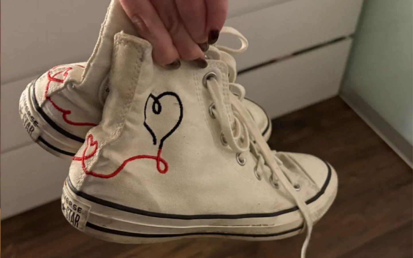 Converse All Star High Tops - Custom Hand Drawn Art image indicator(3)