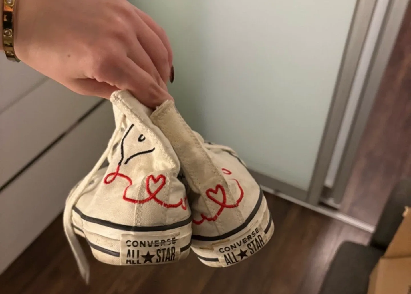 Converse All Star High Tops - Custom Hand Drawn Art image indicator(2)