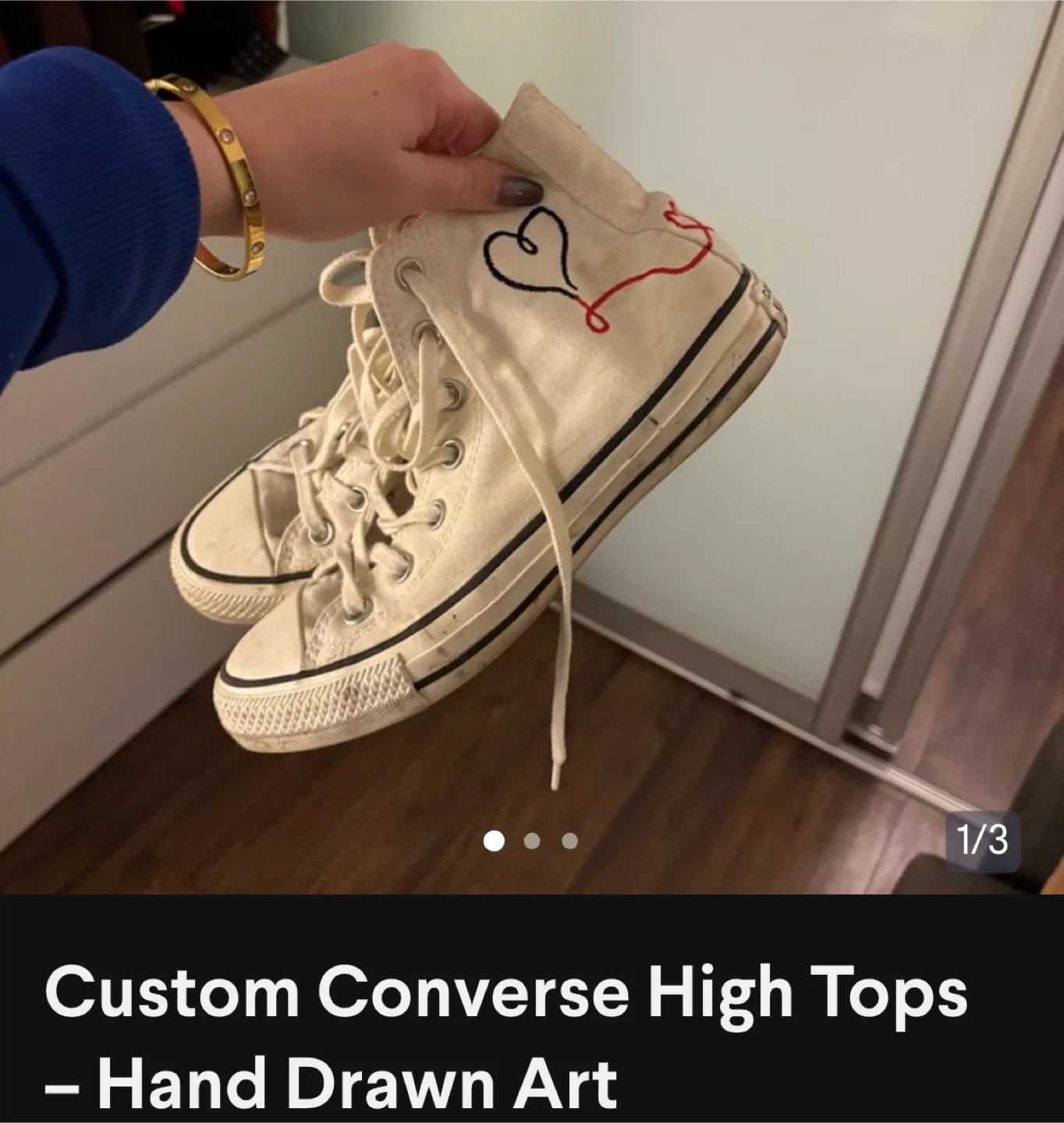 Converse All Star High Tops - Custom Hand Drawn Art