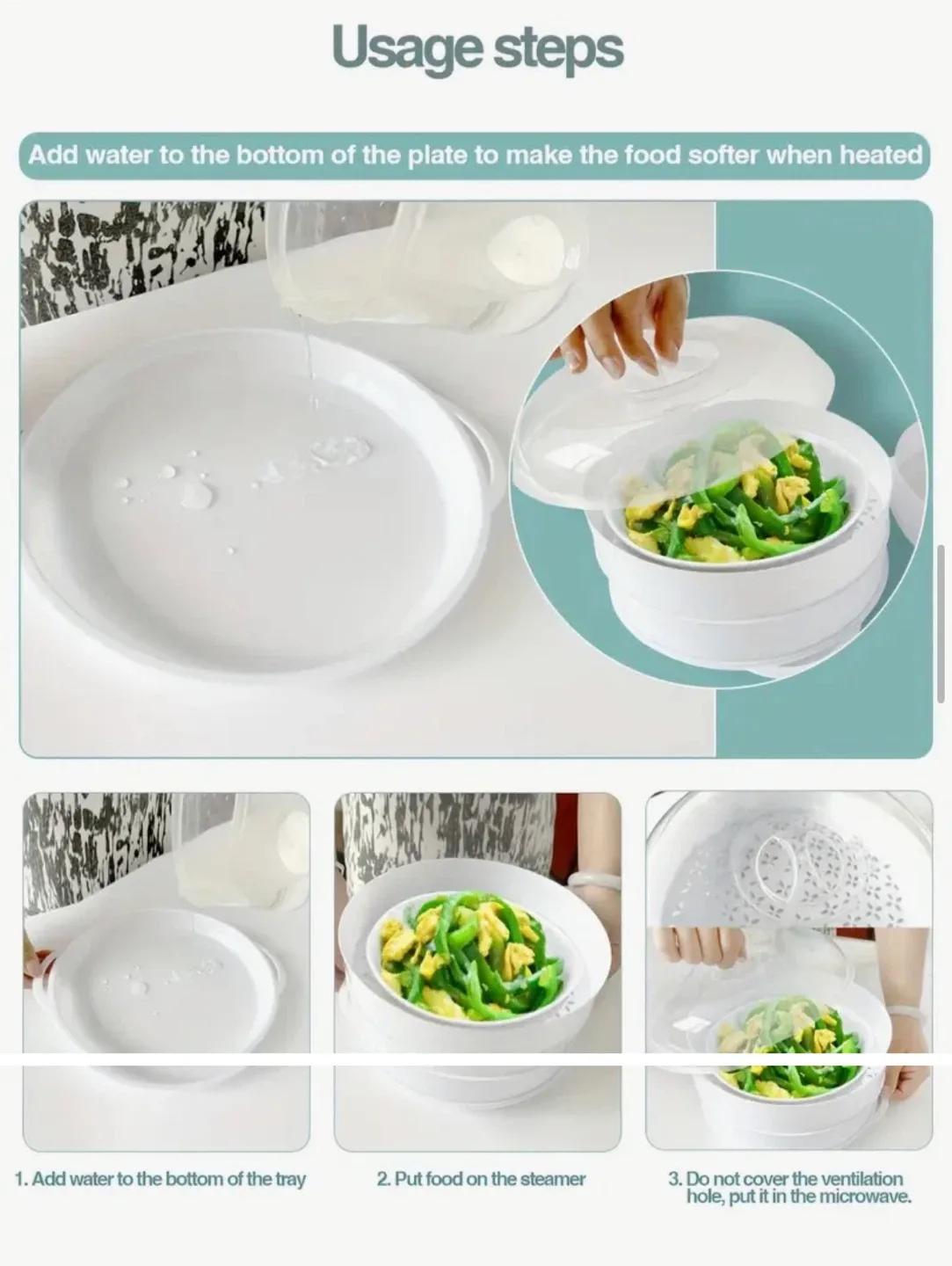 Muti-Tier Microwave Steamer image indicator(7)